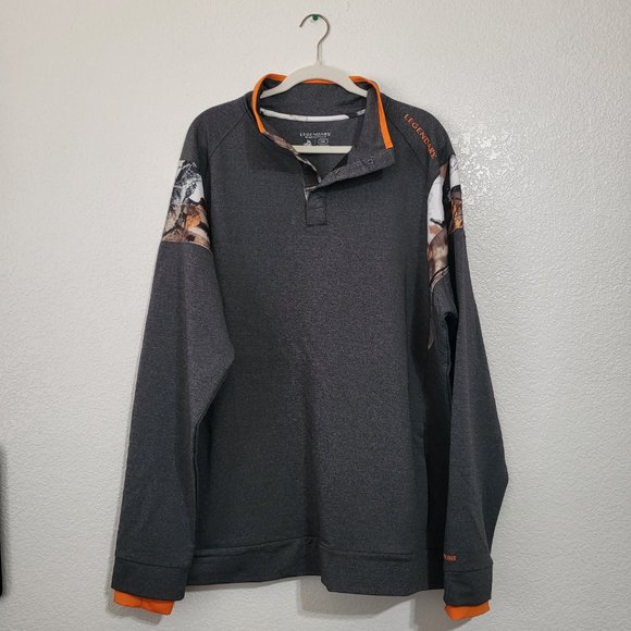 Men's Legendary Whitetails Hunt Bum Long Sleeves Gray Pullover Sweater - Picture 7 of 8